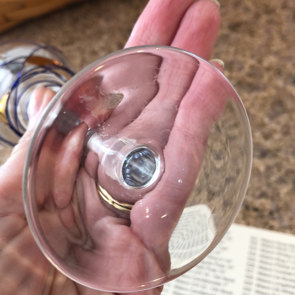 The Milano Collection 1 Single Glass Color Swirl with Gold - Picture 11 of 11
